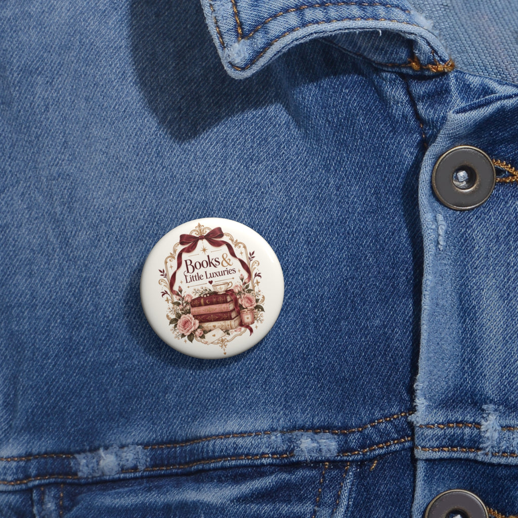 Books & Little Luxuries | Romantic Floral Bookish Pin Button