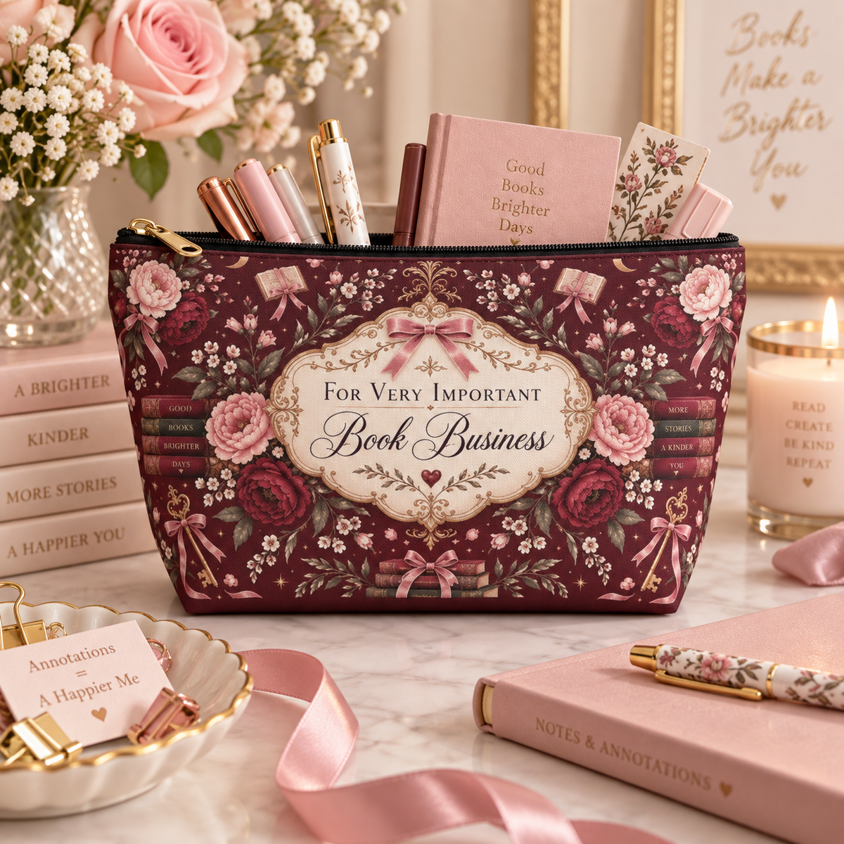 For Very Important Book Business | Bookish Annotation Pouch