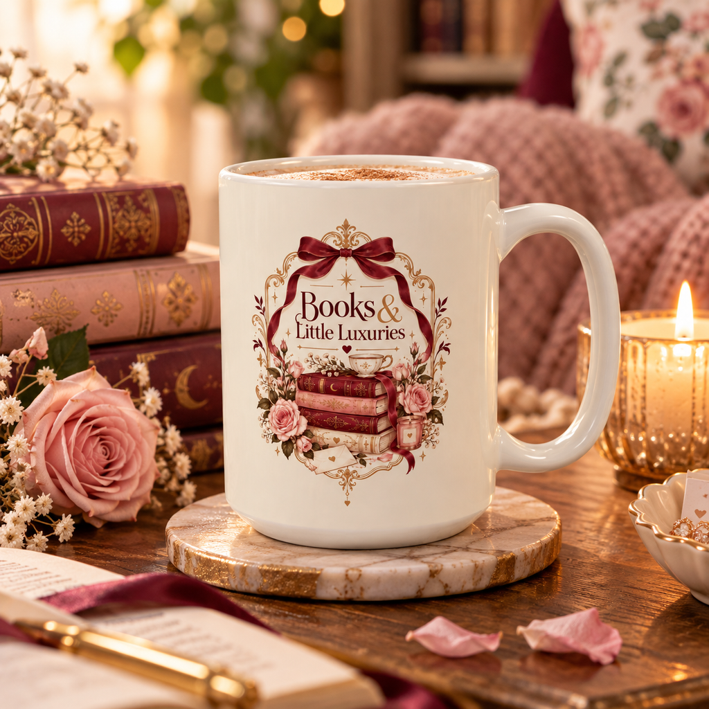 Books & Little Luxuries | Romantic Bookish 15 oz Coffee Mug