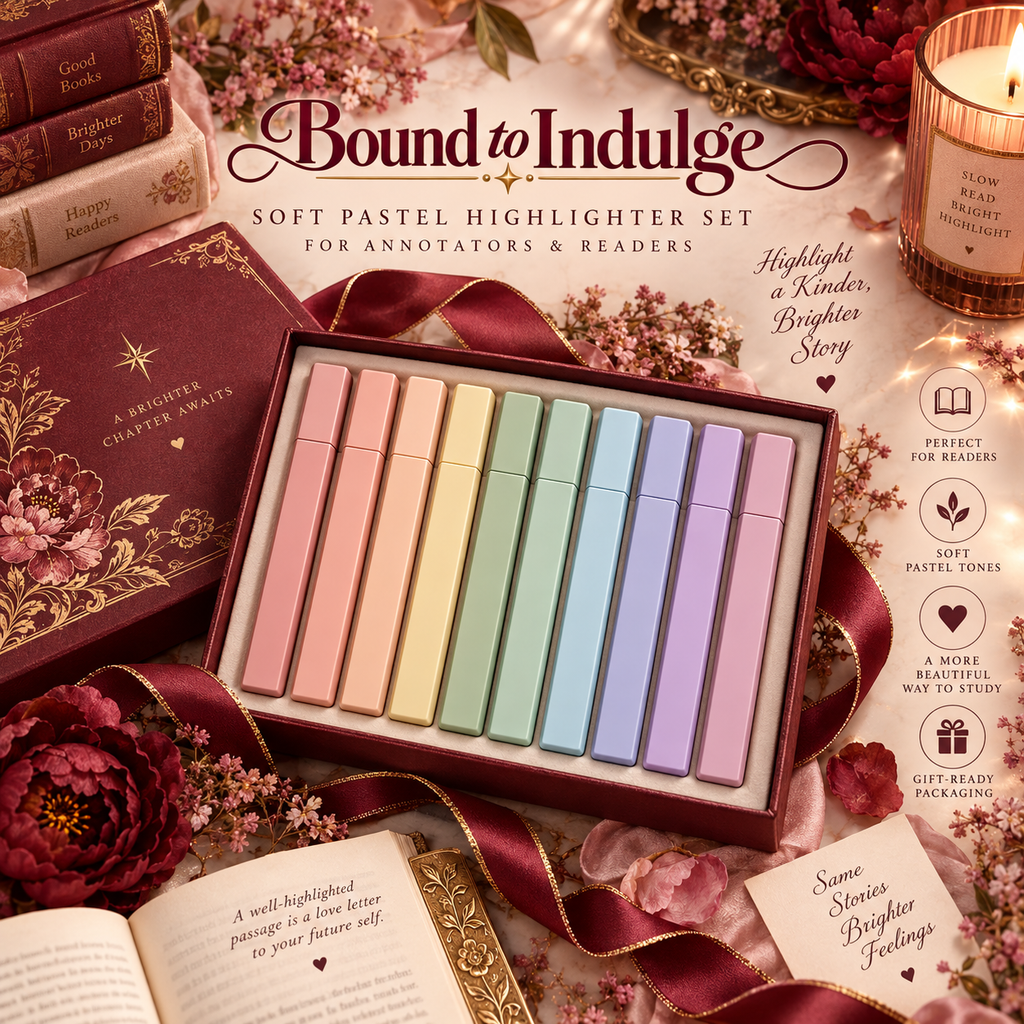 10-Piece Soft Pastel Highlighter Set | Book Annotation Markers