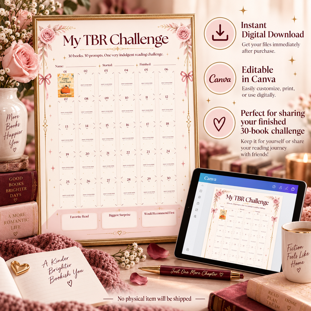 30-Book Reading Challenge Recap Template | Editable Canva Book Cover Tracker
