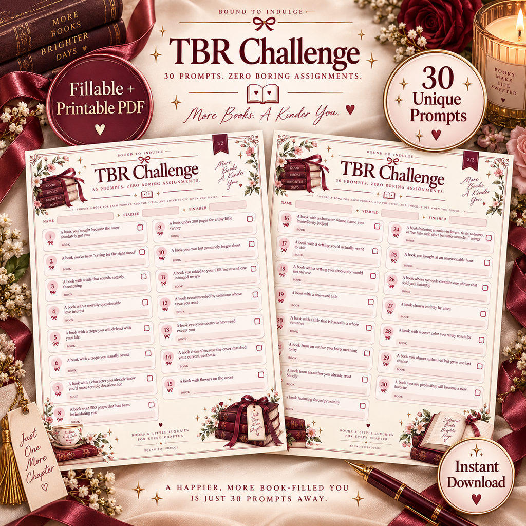30-Book Reading Challenge Bundle | TBR Challenge + Editable Canva Recap