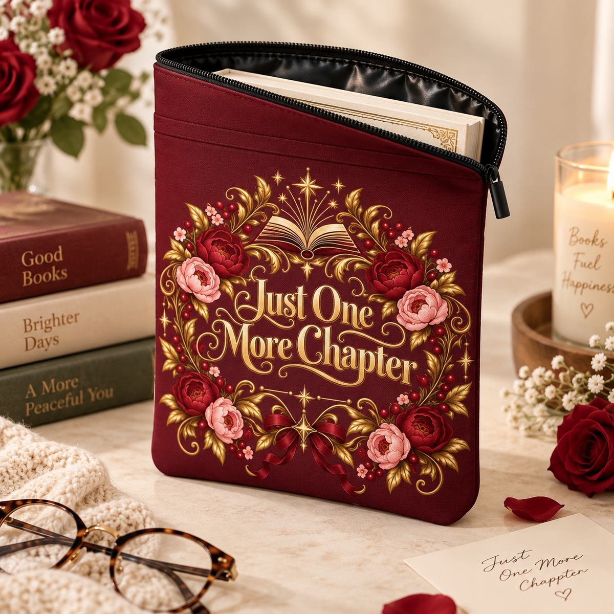 Just One More Chapter | Zippered Book Sleeve