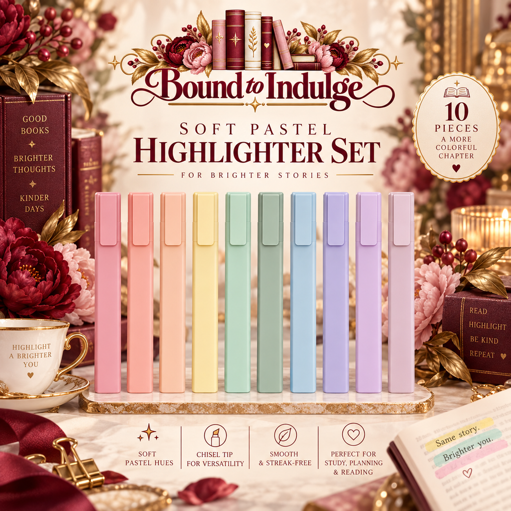 10-Piece Soft Pastel Highlighter Set | Book Annotation Markers