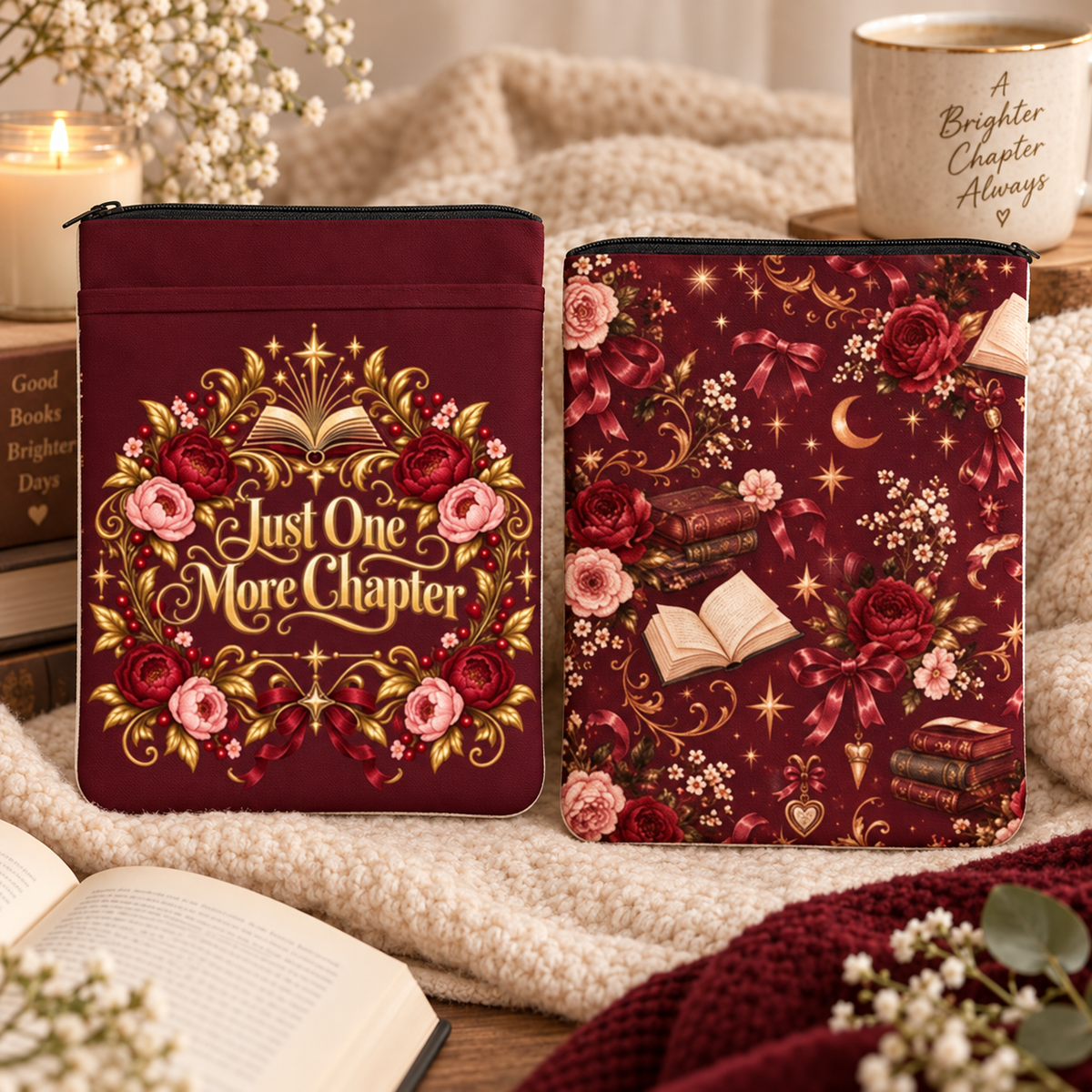 Just One More Chapter | Zippered Book Sleeve