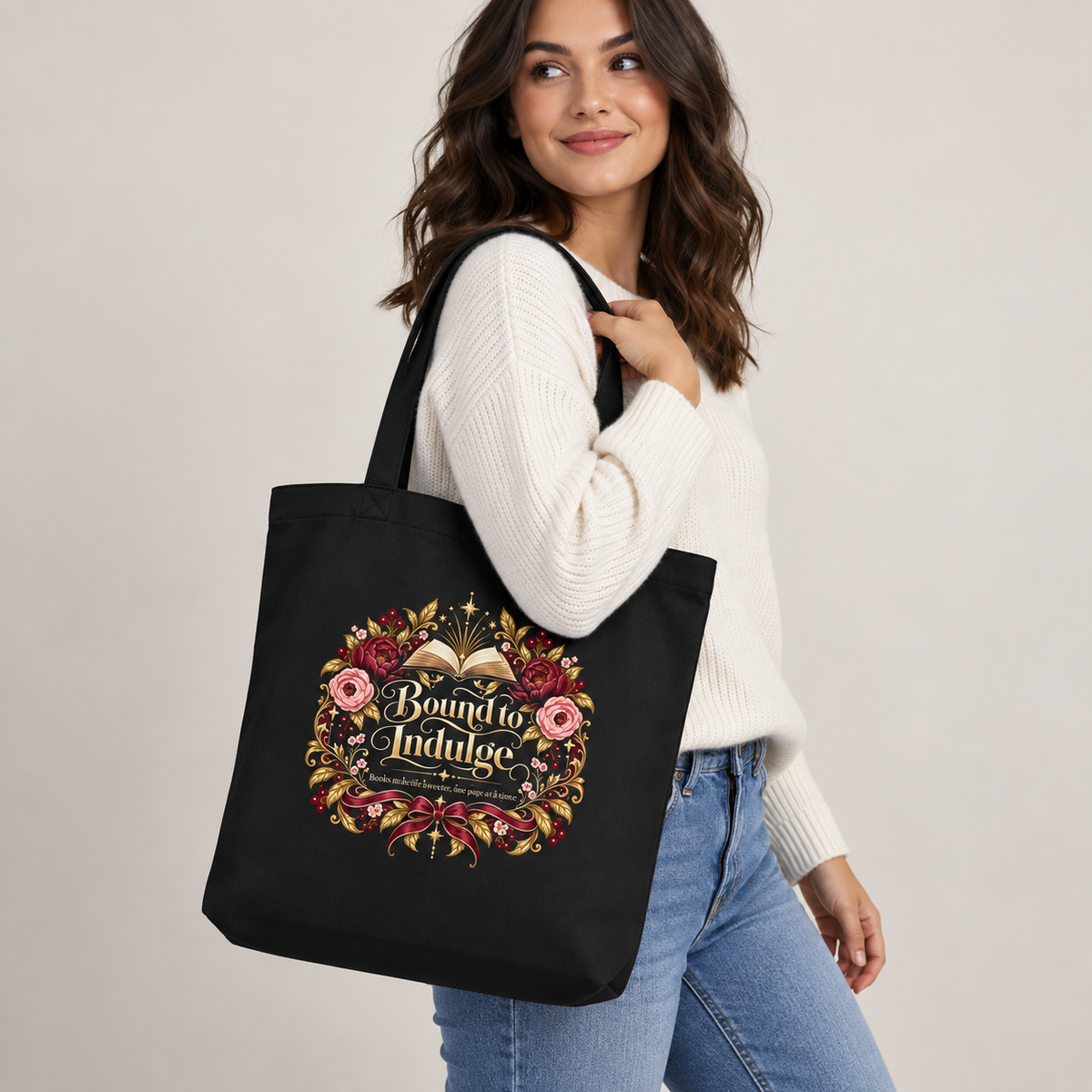 Bound to Indulge | Romantic Bookish Eco Tote