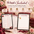 30-Book Reading Challenge Bundle | TBR Challenge + Editable Canva Recap