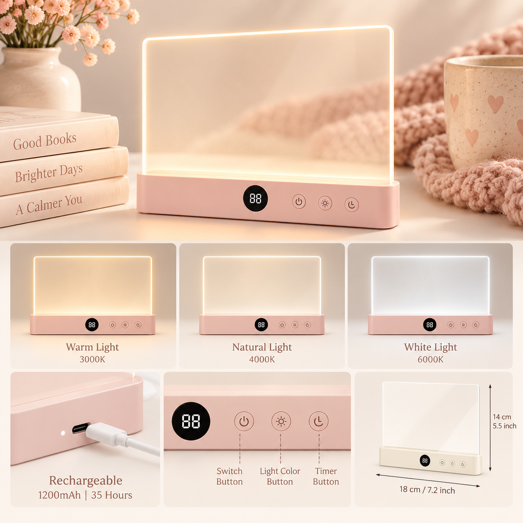 Cozy Rechargeable Book Light | Dimmable LED Reading Lamp