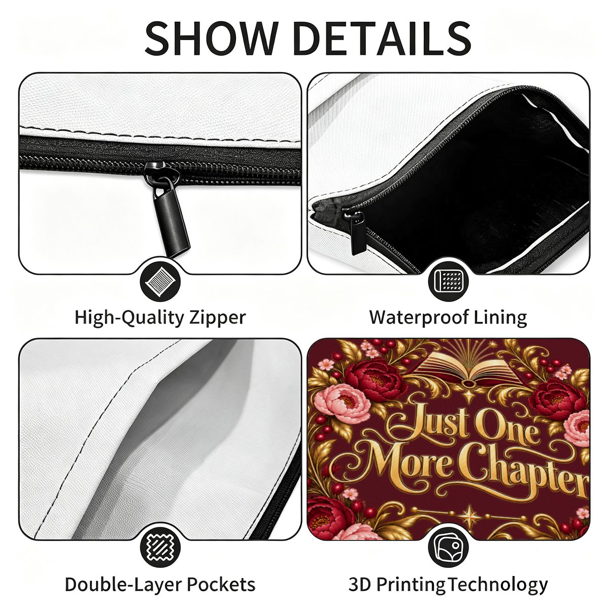 Just One More Chapter | Zippered Book Sleeve
